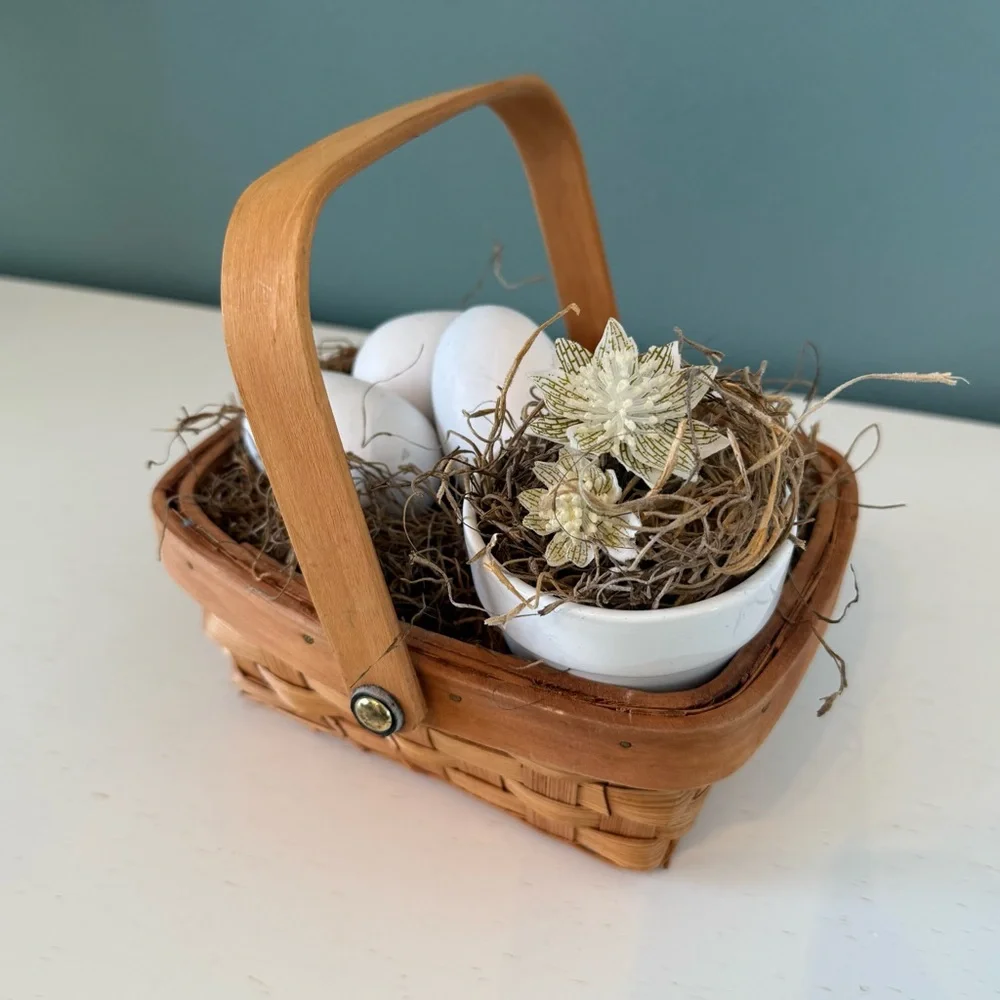 Spring Easter Decor Centerpiece Vignette Neutral Farmhouse Cozy Cottage